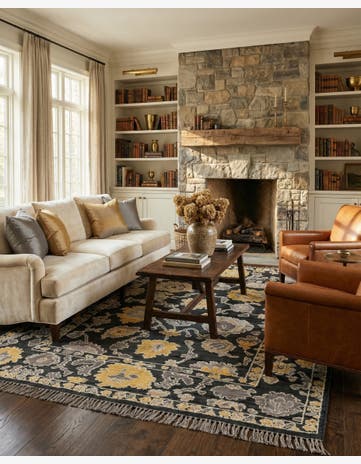8' x 10' 1 Hand Knotted Oushak Wool Rug