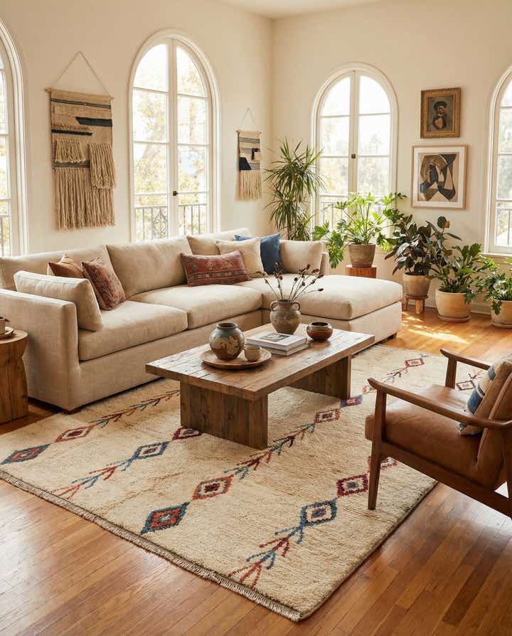 6' 8 x 9' 8 Hand Knotted Darya Wool Rug