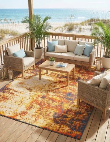 7' 10 x 10' Easy-Clean Coastal Indoor / Outdoor Rug