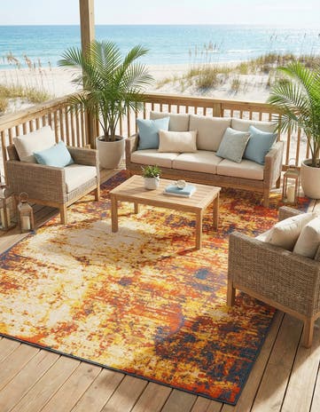 7' 10 x 10' Easy-Clean Coastal Indoor / Outdoor Rug