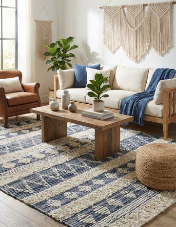 7' 1 x 10' Hand Woven Cotton Chindi Rug