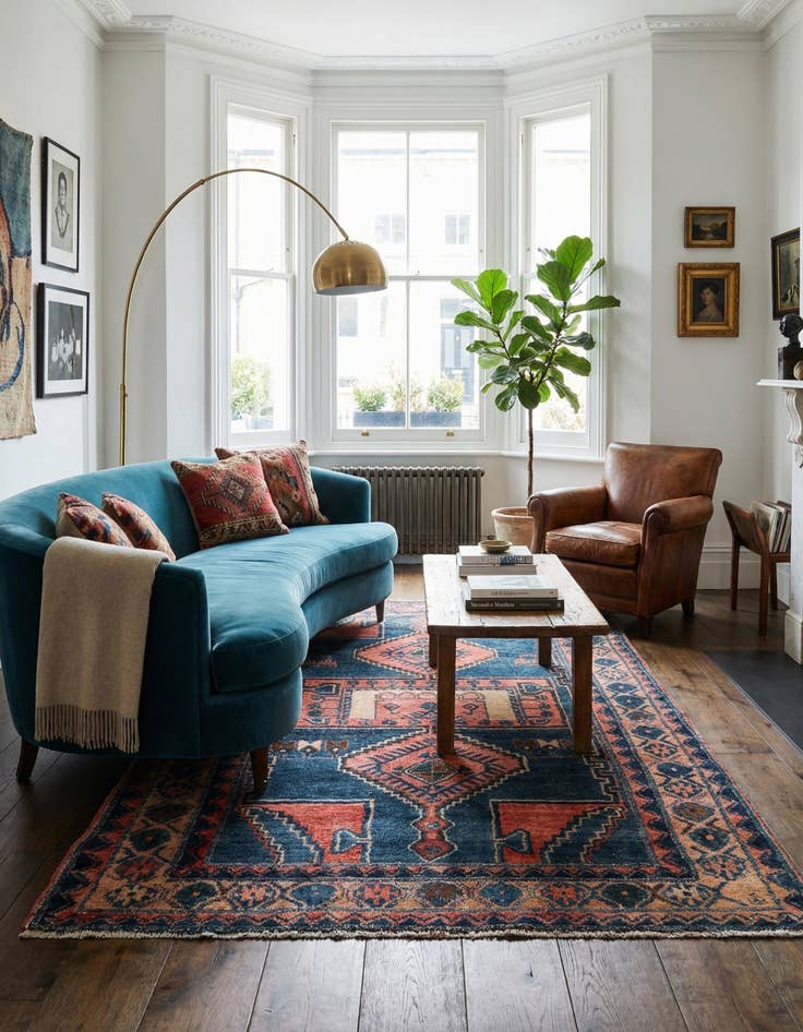 Detail image of 4' 5 x 7' 3  Hand Knotted Ultra Vintage Persian Wool Rug