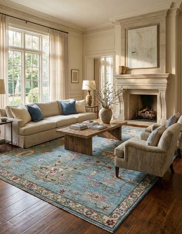 10' 3 x 13' 9 Hand Knotted Oushak Wool Rug