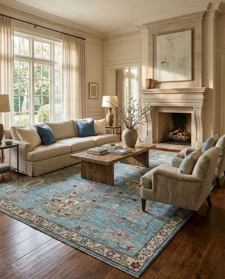 10' 3 x 13' 9 Hand Knotted Oushak Wool Rug