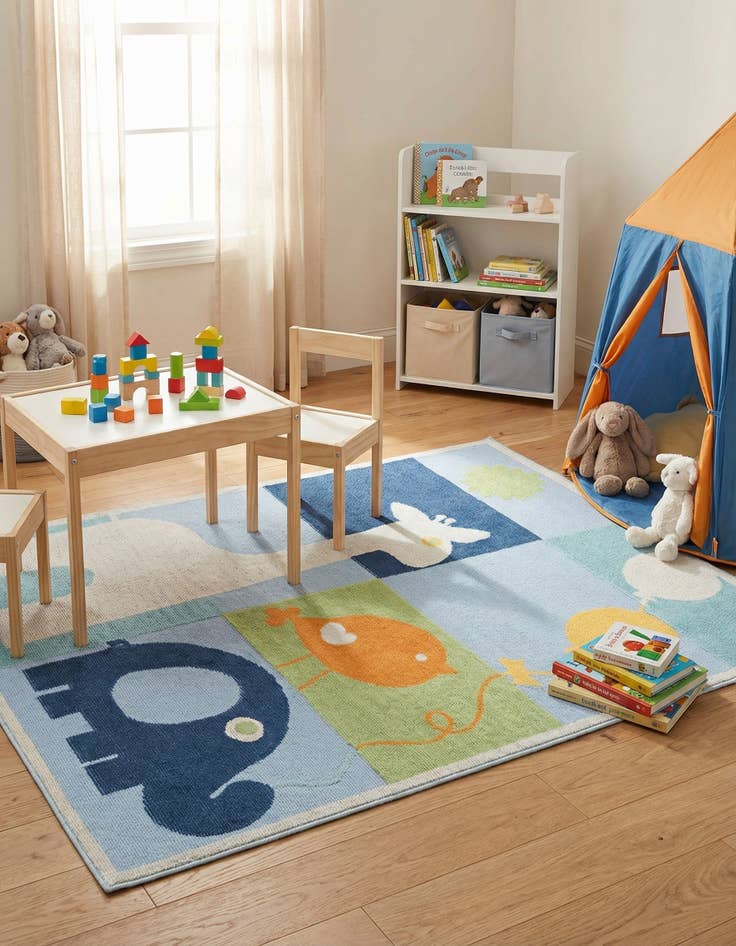 Detail image of 5' 3 x 7' 7  Washable  Indoor / Outdoor Rug