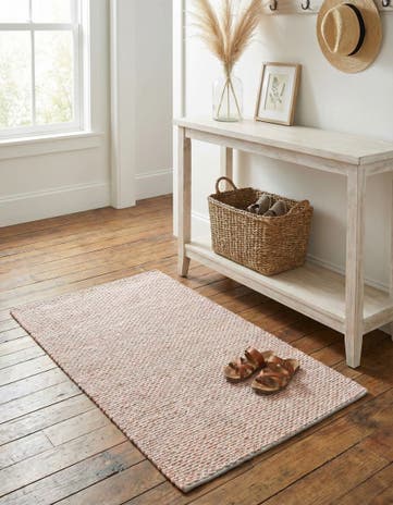 Pink and Gray Hand Woven Seaside Pearl Jute Rug