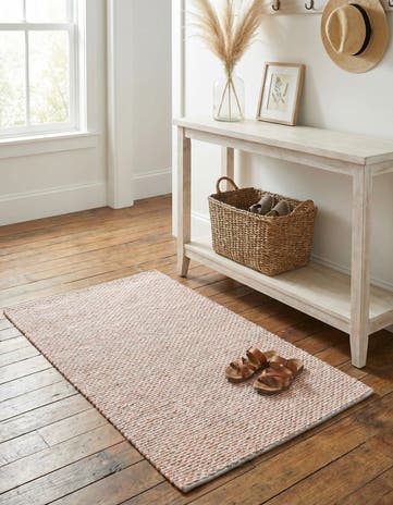 Pink and Gray Hand Woven Seaside Pearl Jute Rug