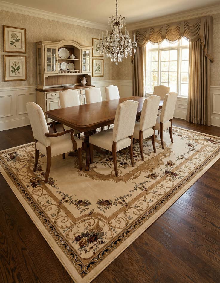 Detail image of 10' 6 x 16' 5 Classic Aubusson Rug