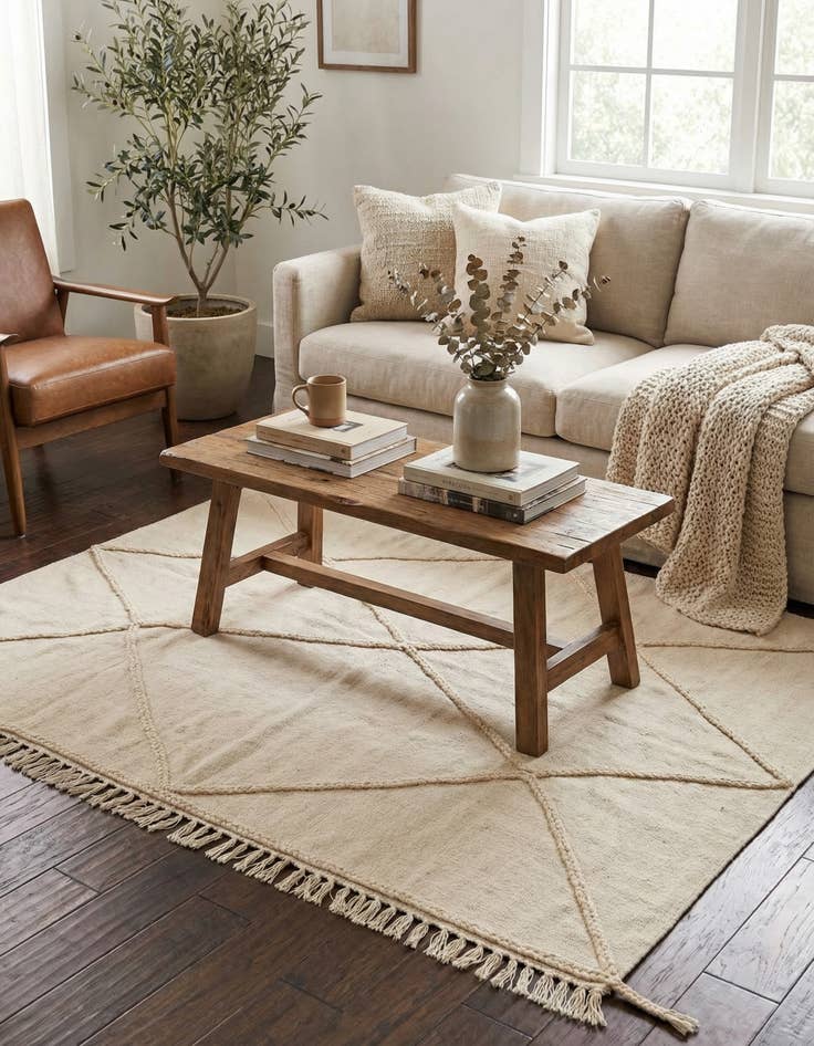 Detail image of 4' 3 x 6' 1  Hand Knotted Moroccan Wool Rug