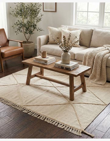 4' 3 x 6' 1 Hand Knotted Moroccan Wool Rug