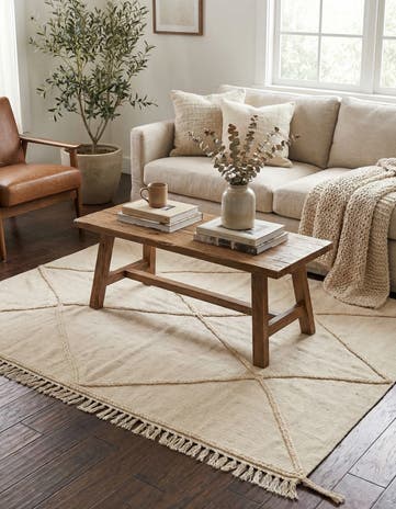 4' 3 x 6' 1 Hand Knotted Moroccan Wool Rug
