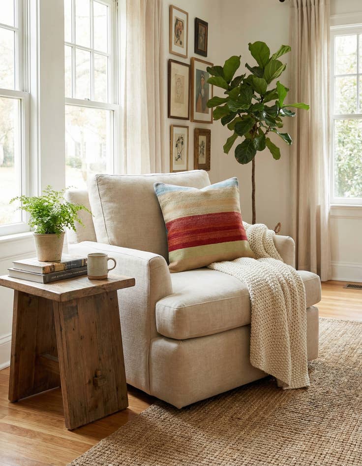 Detail image of  2' 4 x 2' 5  Hand Woven Pillow Wool Square Rug