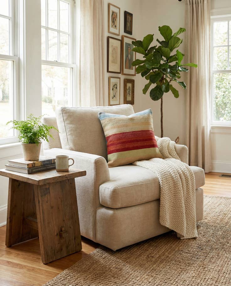 Detail image of 2' 4 x 2' 5 Hand Woven Pillow Wool Square Rug