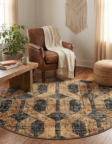 5' 3 x 5' 3 Saturn Round Rug