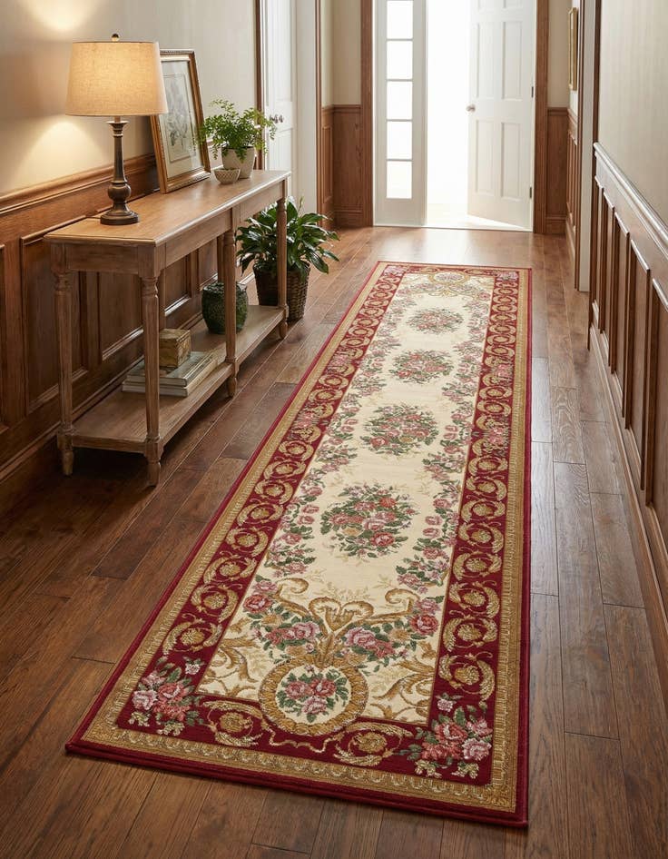Detail image of 2' 7 x 10'  Washable Traditional Indoor / Outdoor Runner Rug