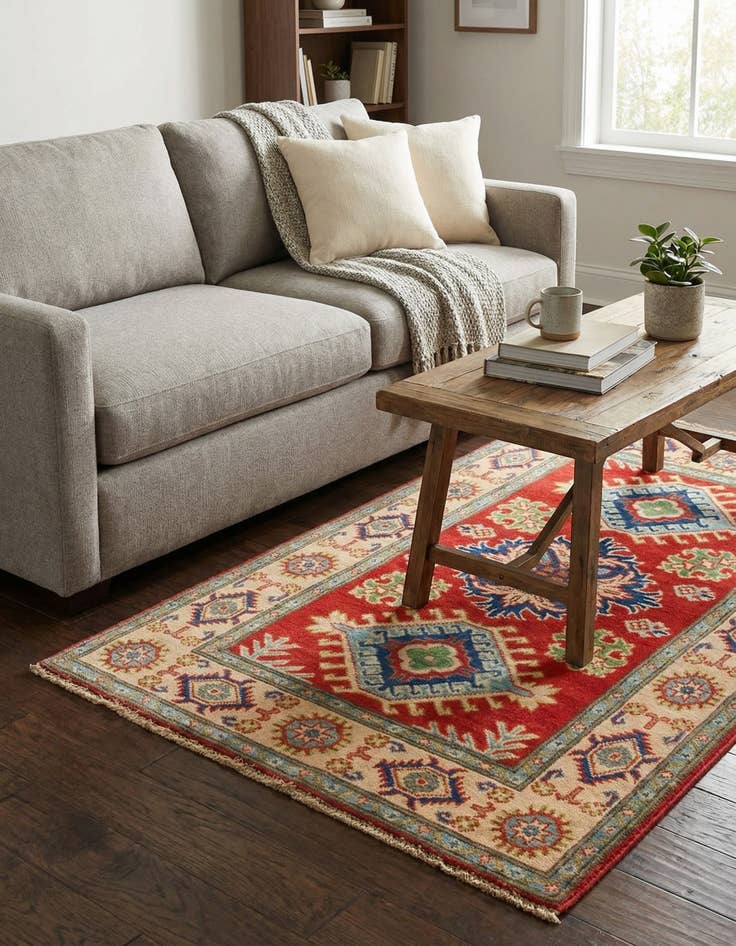 Detail image of  2' 8 x 4' 2  Hand Knotted Kazak Rug