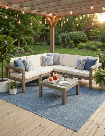 6' x 9' Easy-Clean Solid Indoor / Outdoor Rug