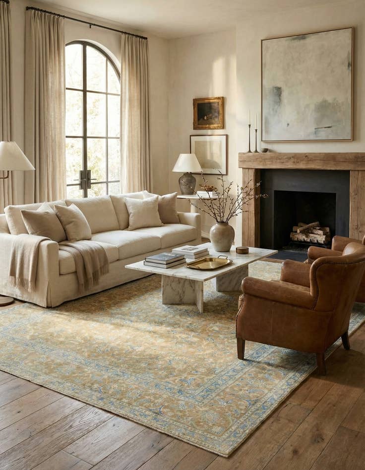 Detail image of 9' 3 x 12' 3  Hand Knotted Ultra Vintage Persian Wool Rug