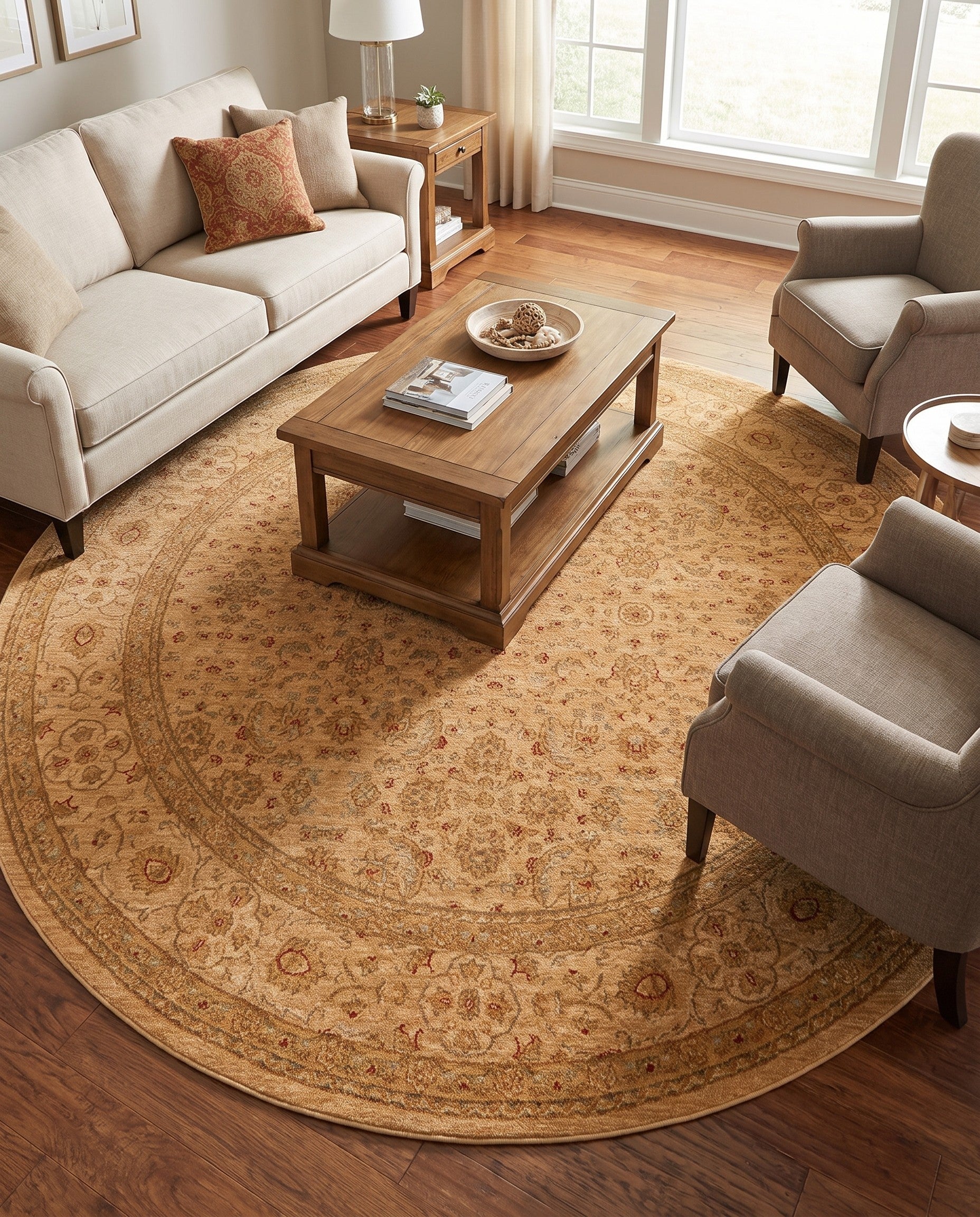 Cream Chelsea Round Rug