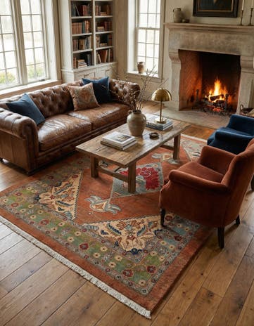 5' 11 x 8' 1 Hand Knotted Kurd Persian Wool Rug