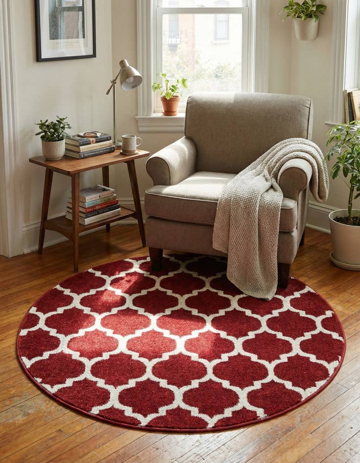 Detail image of  3' x 3' Lattice Round Rug
