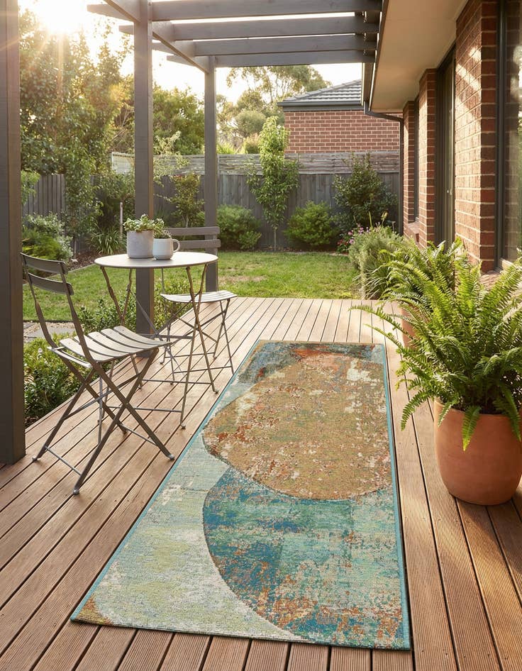 Detail image of 2' x 5' 1  Washable Modern Indoor / Outdoor Runner Rug