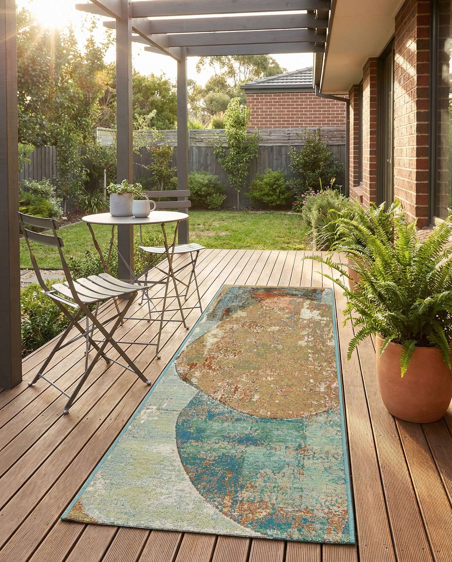 2' x 5' 1 Easy-Clean Modern Indoor / Outdoor Runner Rug
