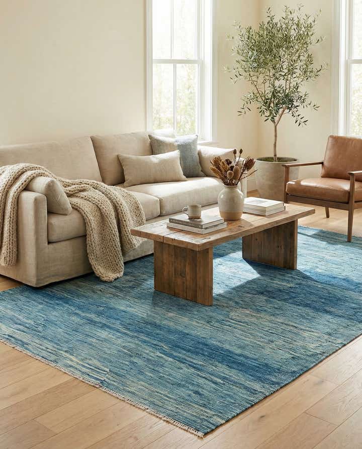 5' 7 x 8' 2 Hand Woven Kilim Modern Wool Rug