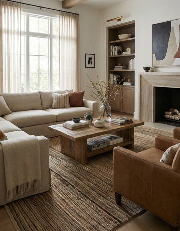 7' 10 x 9' 7 Hand Knotted Modern Ziegler Wool Rug