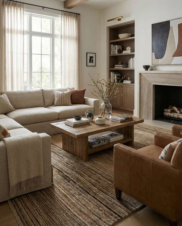 7' 10 x 9' 7 Hand Knotted Modern Ziegler Wool Rug