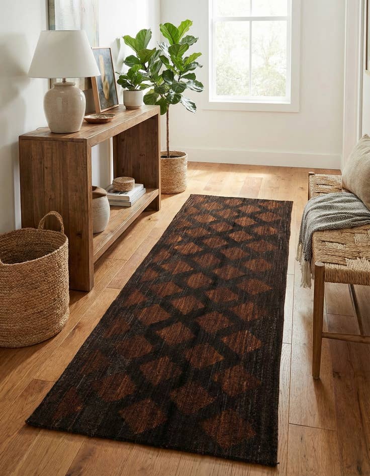 Detail image of  3' 9 x 11' 8  Hand Knotted Moroccan Wool Runner Rug