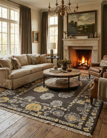 7' 10 x 10' 9 Hand Knotted Oushak Wool Rug