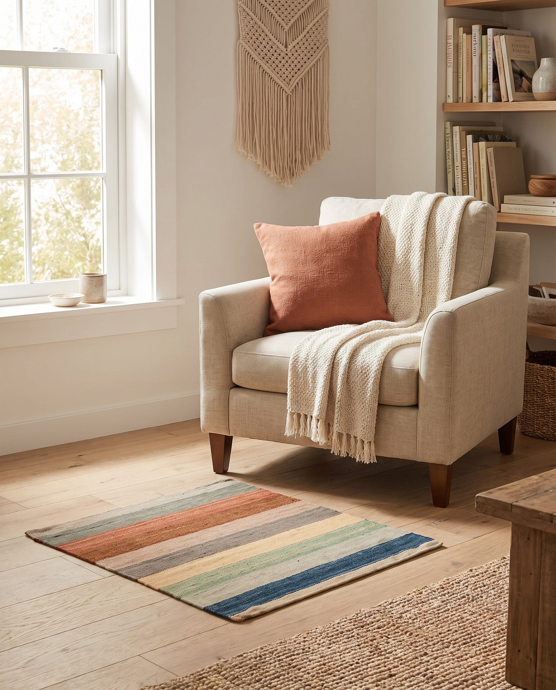 2' 2 x 2' 5 Hand Woven Pillow Wool Square Rug