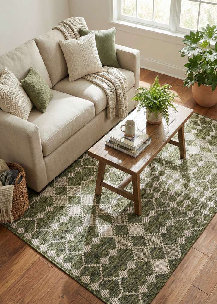 4' x 6' Easy-Clean Trellis Indoor / Outdoor Rug