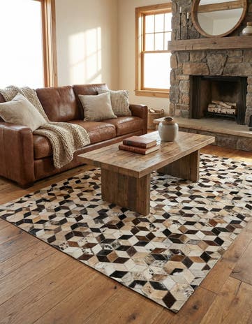 4' 1 x 5' 11 Cowhide - Patchwork Rug