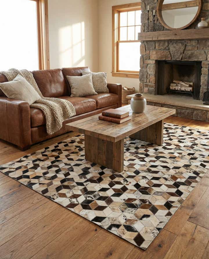 4' 1 x 5' 11 Cowhide - Patchwork Rug