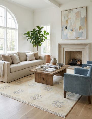 6' 7 x 9' 10 Hand Knotted Darya Wool Rug