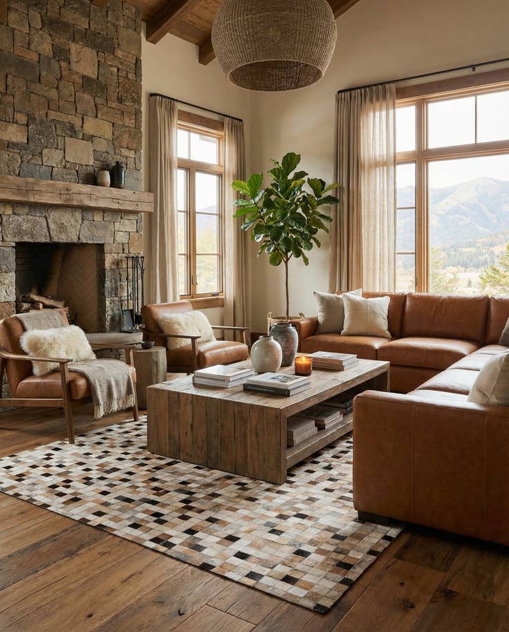 Detail image of 5' x 8' Cowhide - Patchwork Rug