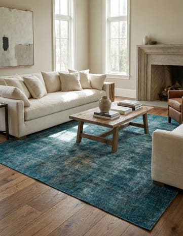 9' 6 x 9' 8 Hand Knotted Ultra Vintage Persian Wool Square Rug
