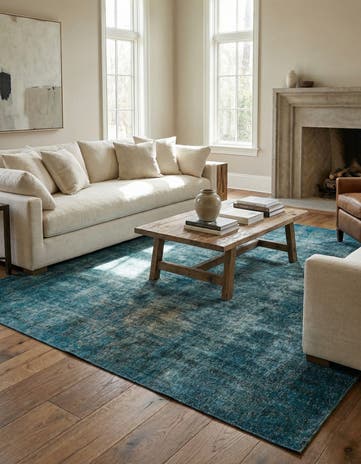 9' 6 x 9' 8 Hand Knotted Ultra Vintage Persian Wool Square Rug