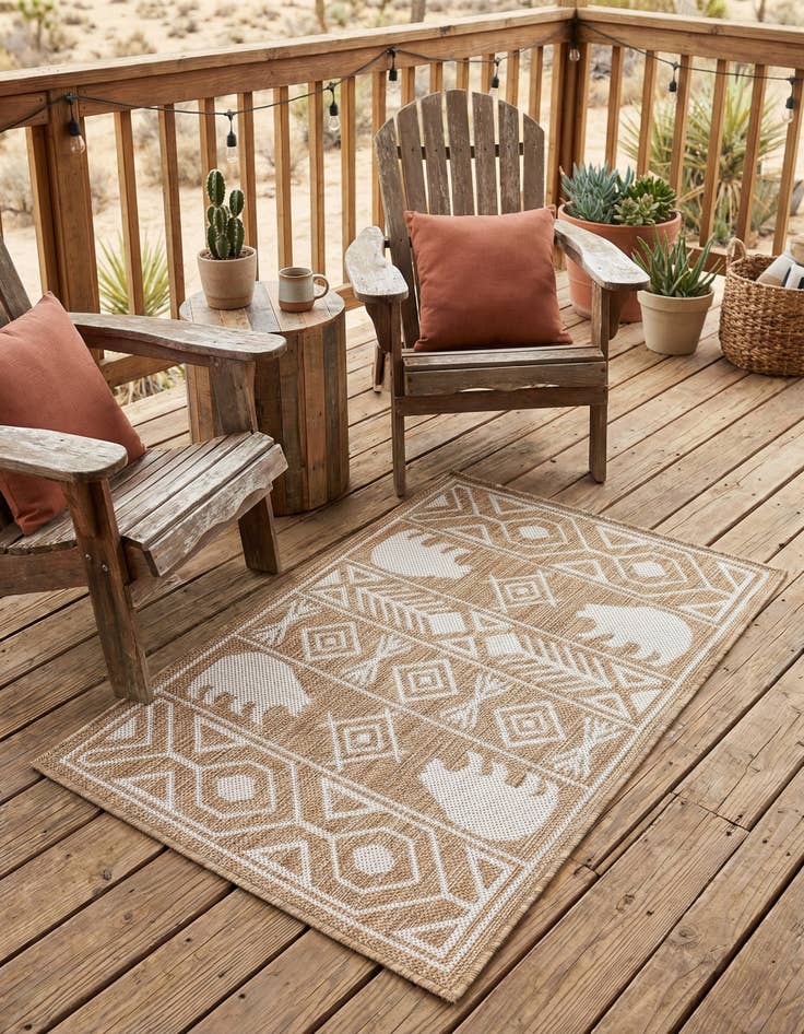 Detail image of 2' x 3' Easy-Clean Southwestern Indoor / Outdoor Rug