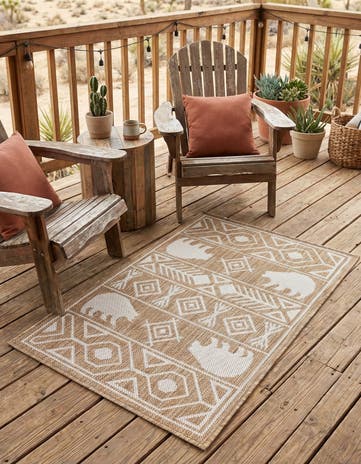2' x 3' Easy-Clean Southwestern Indoor / Outdoor Rug