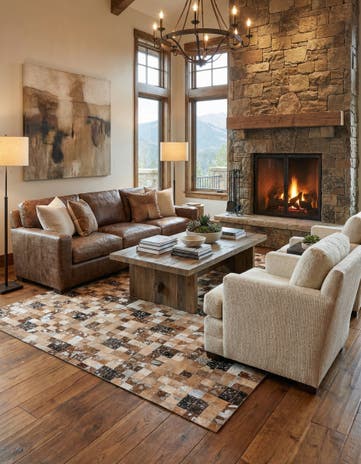 5' 3 x 7' 6 Cowhide Stocks Rug