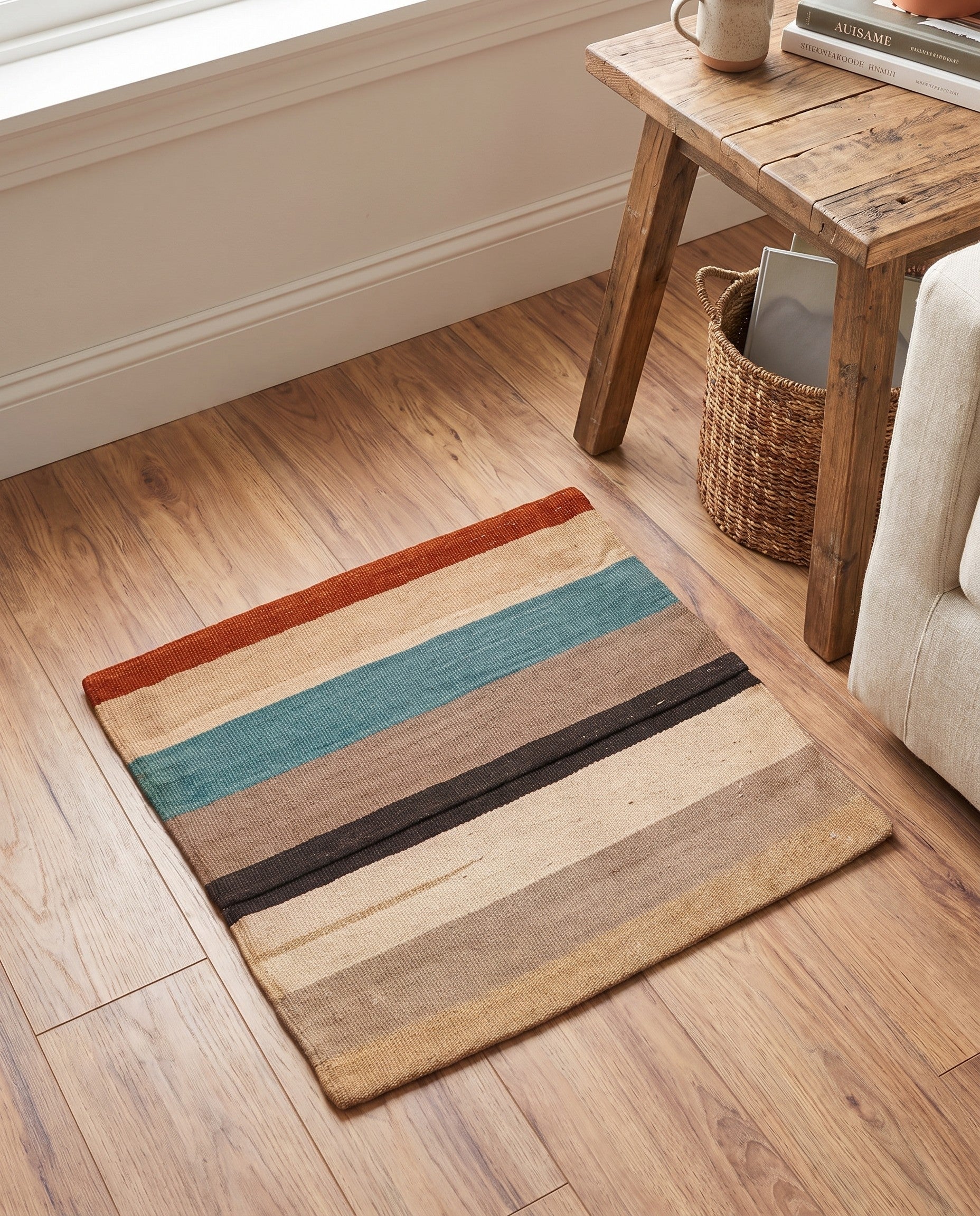 1' 7 x 1' 7 Hand Woven Pillow Wool Square Rug