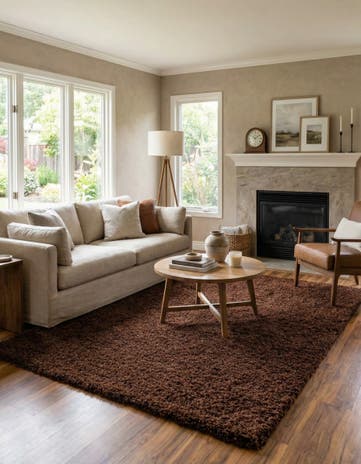 7' 10 x 11' Solid Shag Rug