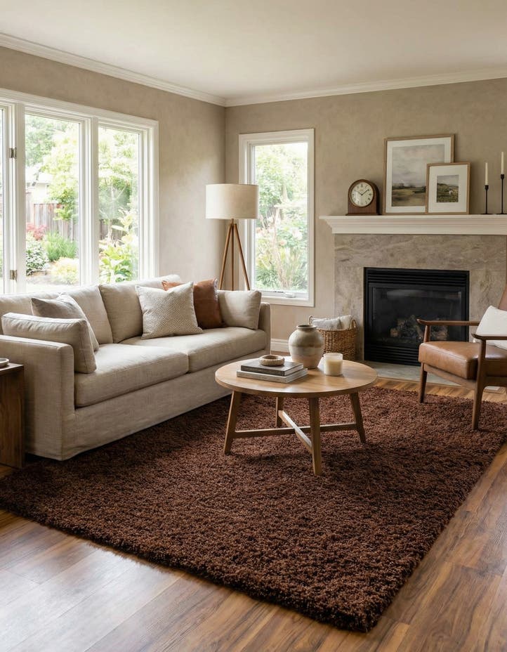 7' 10 x 11' Solid Shag Rug