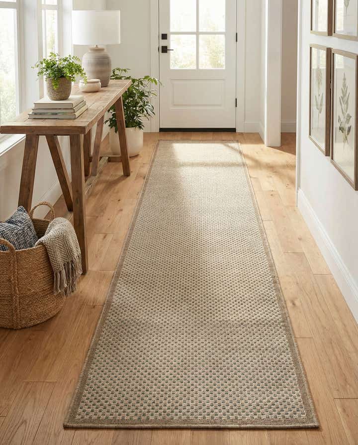 2' 7 x 12' Easy-Clean Border Indoor / Outdoor Runner Rug