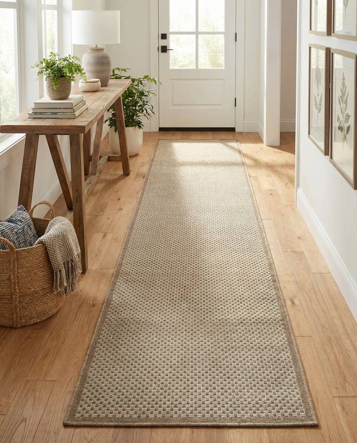 Detail image of 2' 7 x 12' Easy-Clean Border Indoor / Outdoor Runner Rug