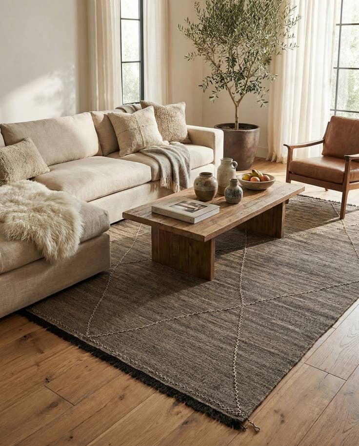 Detail image of 7' 1 x 9' 9 Hand Knotted Moroccan Wool Rug