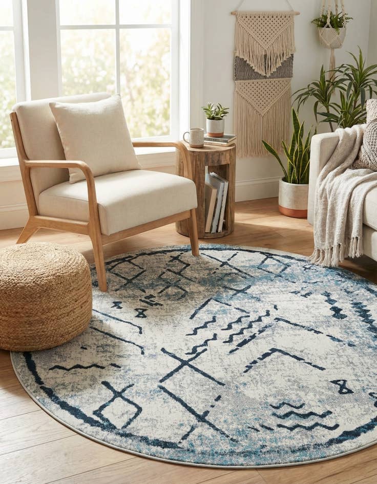 Detail image of 5' 3 x 5' 3 Kamala Washable Round Rug